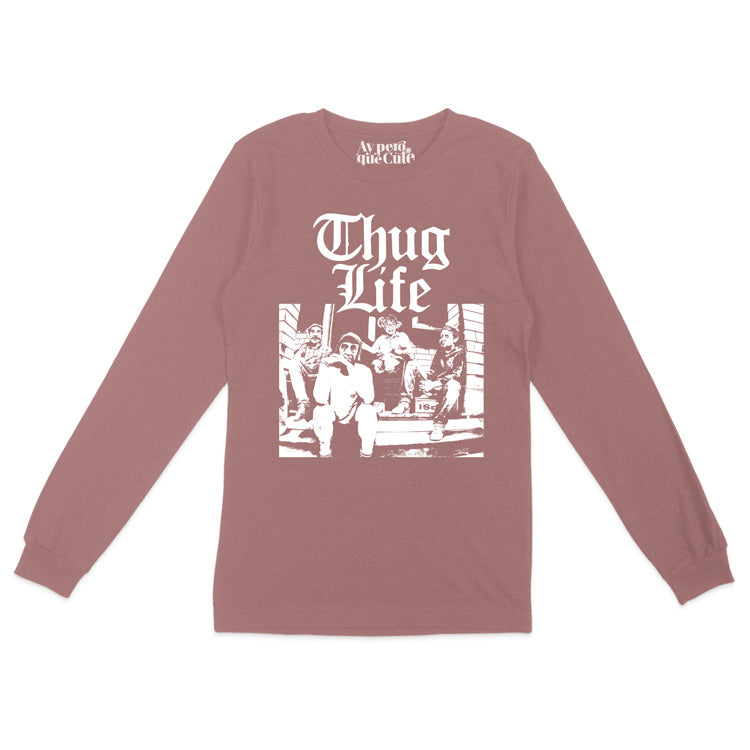 el chavo thug life longsleeveshirt mauve front