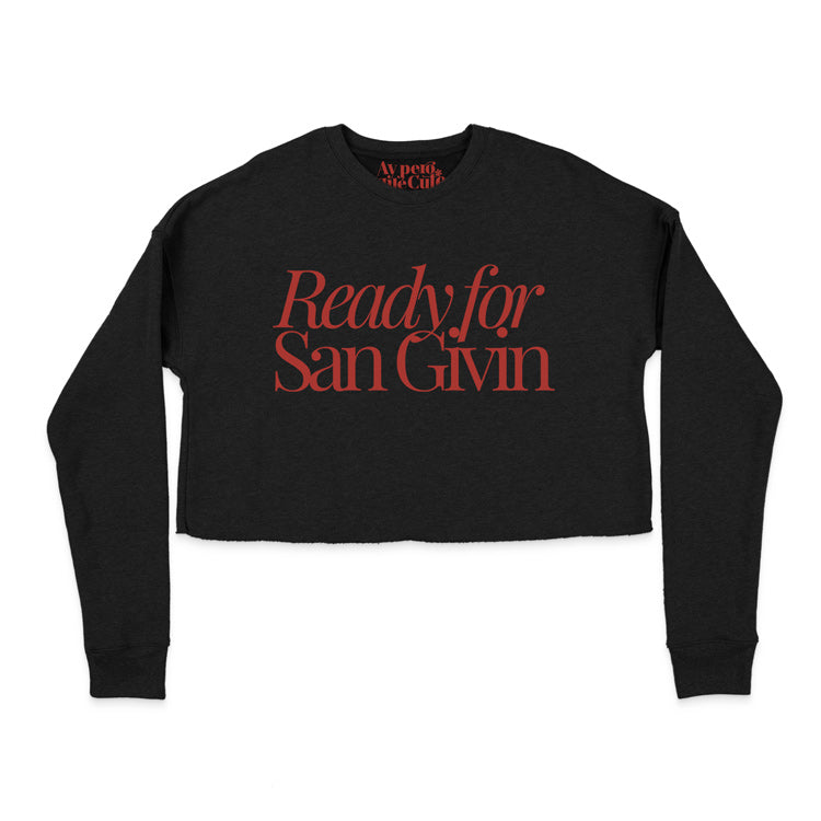 San Givin Cropped Fleece Sweatshirt